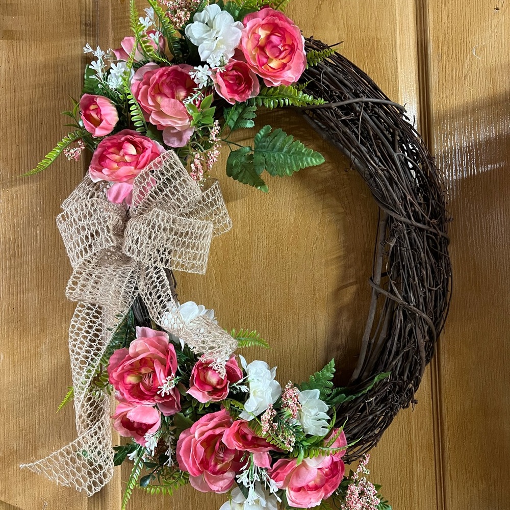Spring collection grapevine wreath